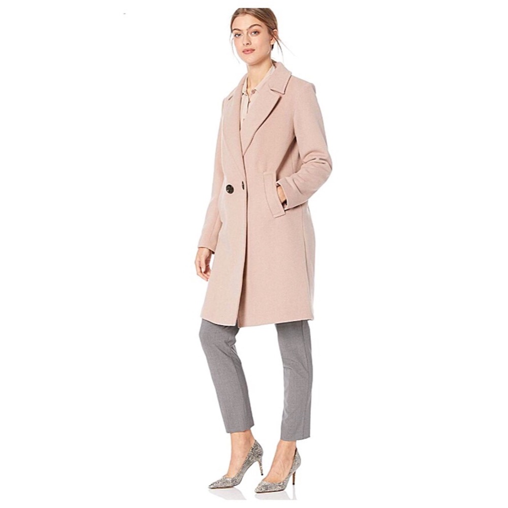 NEW RACHEL Rachel Roy Blush Pink Wool Coat